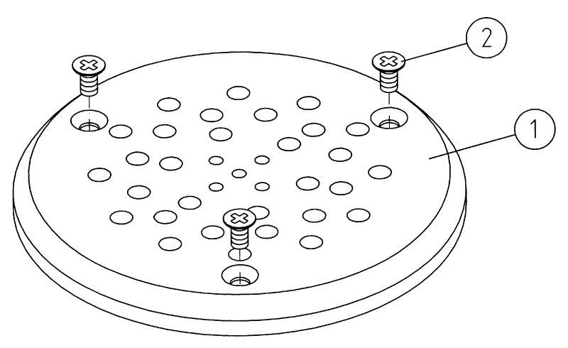 Схема Массажная плита с отверстиями 8 мм из пластика ABS для Combi-Whirl, для пластиковых бассейнов Art. 8673990